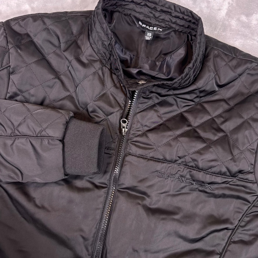 SpaceX Official Quilted Bomber Jacket Black XS Elon Musk Space Exploration Tech